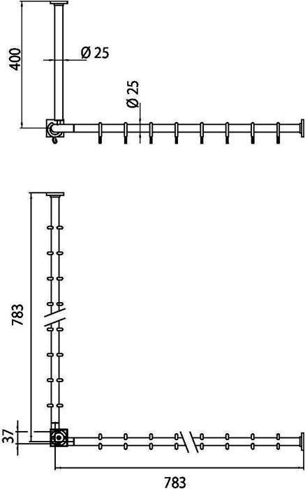 Actual product image Emco Shower curtain set SYSTEM 2 800mm chrome