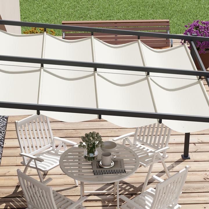 Image du produit Outsunny Pergola avec un toit en toile rétractable (297 cm, 297 cm)