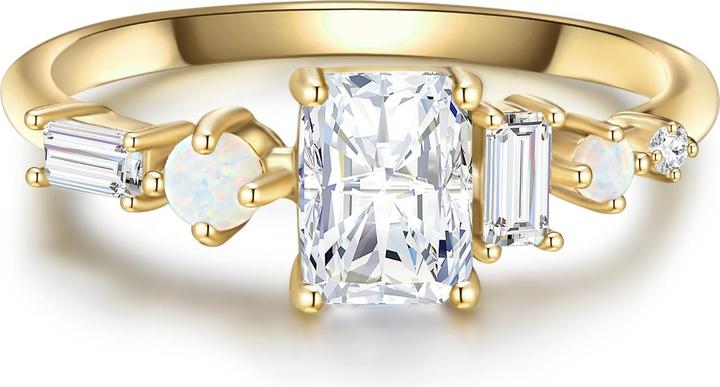 Actual product image Glanzstücke München Ladies Sterling Silver Cubic Zirconia Yellow Gold - 31596 (58, 925 Silver)