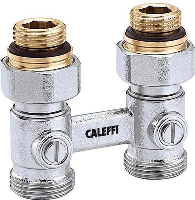 Produktbild Magni Caleffi Zweirohr-Hahnblock Durchgang, Heizkörperanschluss 1/2 AG
