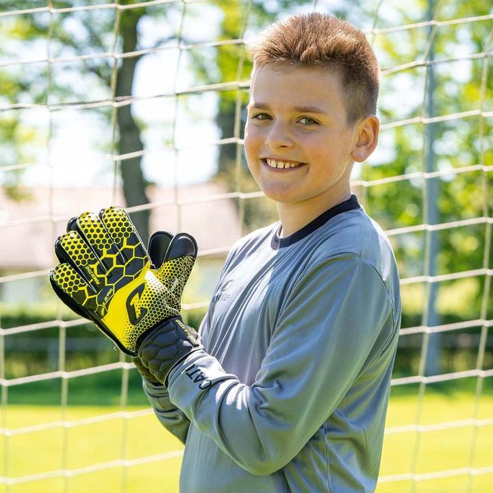 Produktbild Catch & Keep Fussballhandschuhe Kralle Junior Pro 3.0 Gr. 7 Gelb Torwart Keeper Goalie Handschuhe (7)