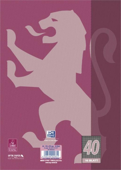 Image du produit Oxford Cahier d'école, A4, linéature 40 (A4, Quadrillé, Couverture souple)