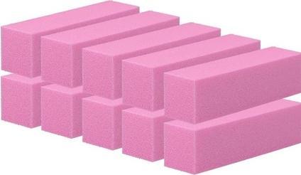 Tools for Beauty T4B MIMO 4 Sided Manicure Pedicure Tool Nail Buffer Block in Pink 10 Piece