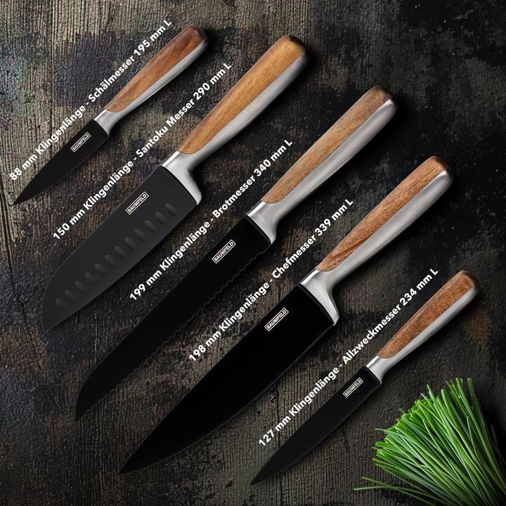 Actual product image Baumfeld 6-piece magnetic knife block set