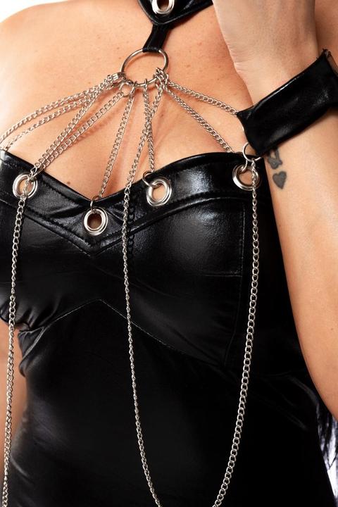Actual product image Saresia Wetlook mini dress with collar (L)