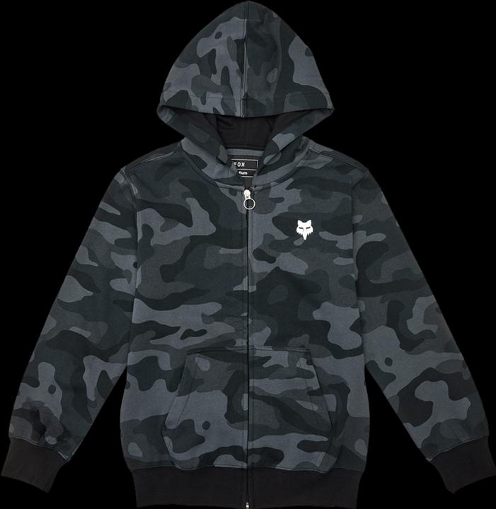Fox Hoody 23 Yth Pack E Zip Blk Cam Ym (M)