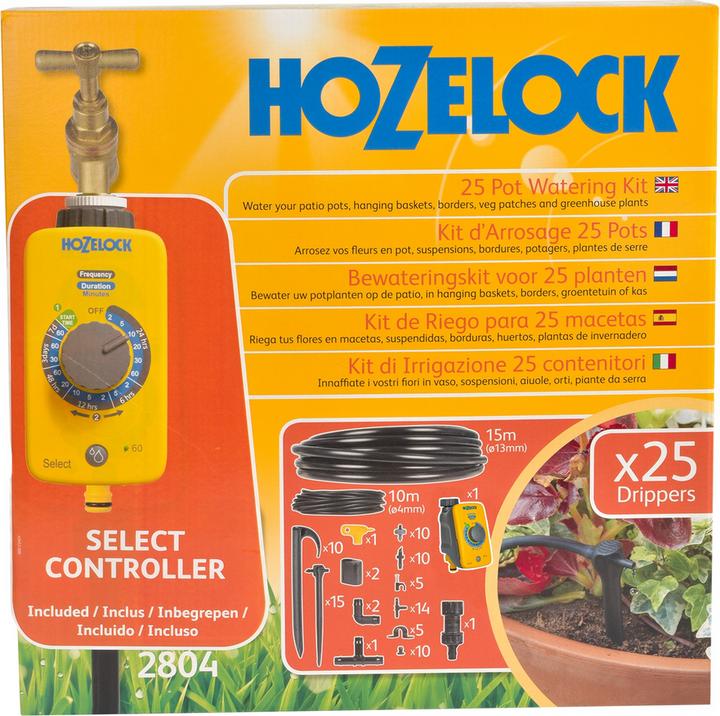 Image du produit Hozelock Kit d'arrosage goutte à goutte Raccord enfichable Longueur de tuyau : 15m 2804 1240 (Kit d'irrigation goutte à goutte)