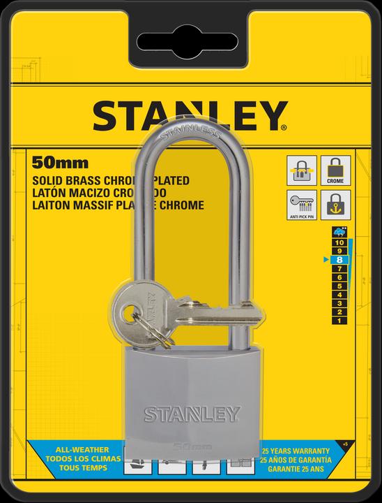 Actual product image Stanley Brass padlock 50mm