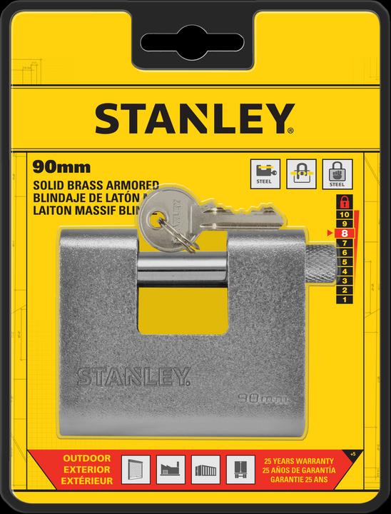 Actual product image Stanley Brass padlock 90mm