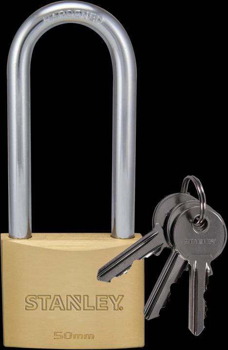 Actual product image Stanley Brass padlock 50mm high shackle