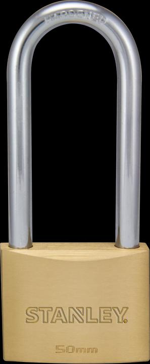 Actual product image Stanley Brass padlock 50mm high shackle