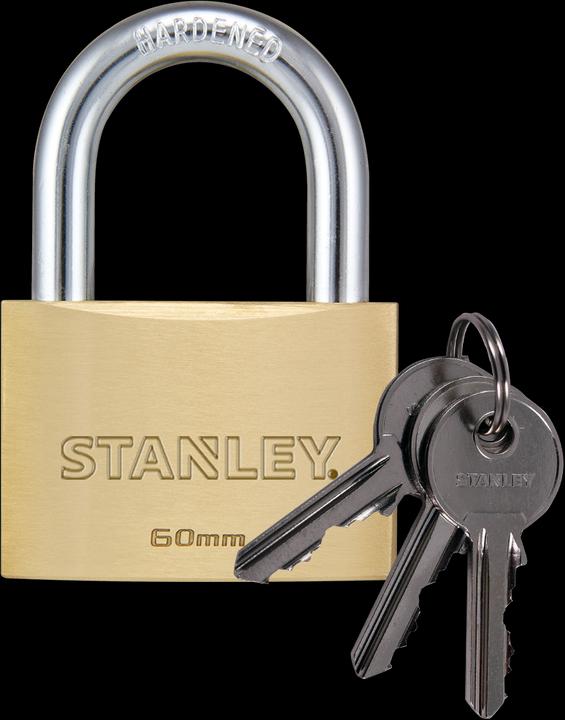 Actual product image Stanley Brass padlock 60mm std shackle