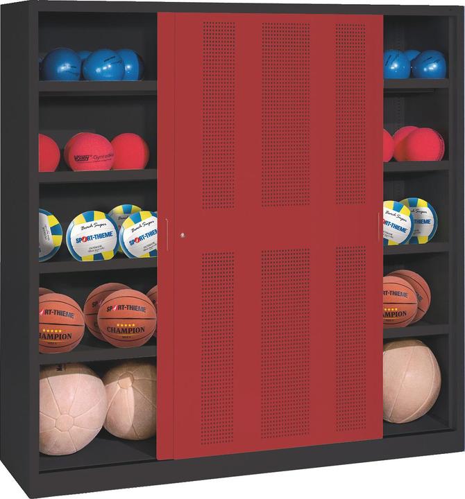 Actual product image C+P Ball cabinet (HxWxD: 195x160x50 cm, with perforated sliding doors, type 4)