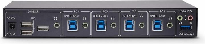 Produktbild StarTech COM 4-Port KM Switch mit Maus-Roaming USB 3.0 Umschalter Tastatur und Maus Switch 3,5mm/USB