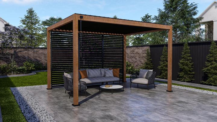 Actual product image Leco Lamellenpergola DELUXE 3x4m Holzoptik (400 cm, 300 cm)