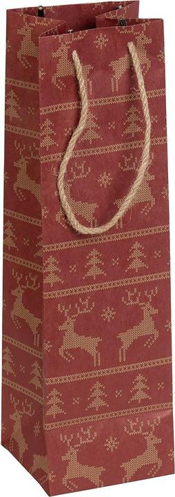 Produktbild Infactory 12er-Set weihnachtliche Kraftpapier-Geschenktüten für Weinflaschen (Geschenkpapier, 12 x)