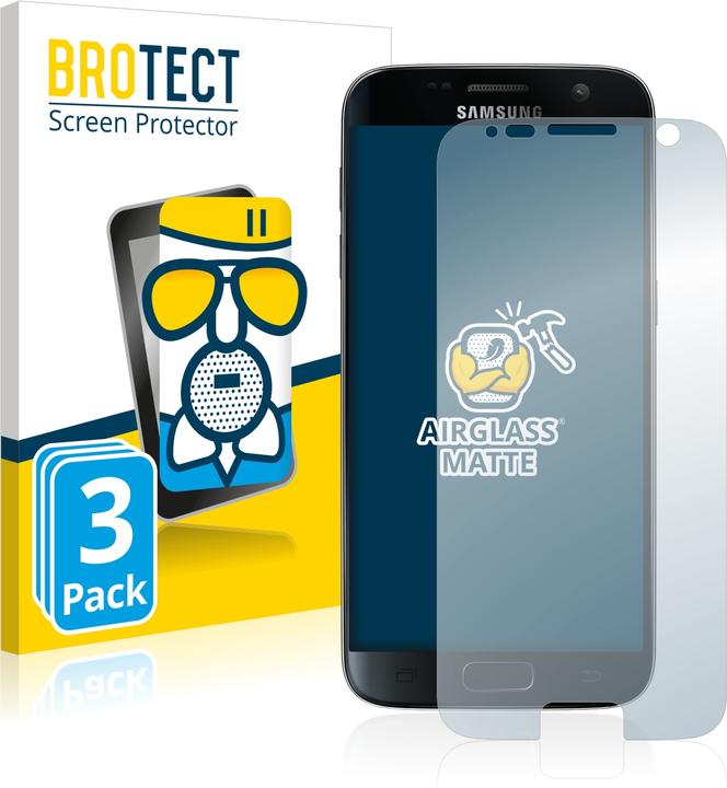 Produktbild BROTECT AirGlass Panzerglasfolie Matt (3 Stück, Samsung Galaxy S7)
