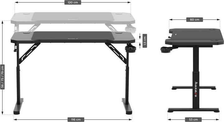 Actual product image Huzaro Biurko gamingowe Hero 2.6 Black
