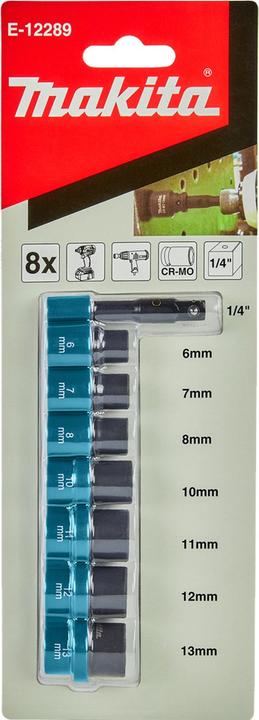 Productafbeelding Makita Sets dopsleutels (6 mm, 12 mm, 10 mm, 7 mm, 11 mm, 8 mm, 13 mm)