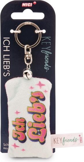 Image du produit Magni NICI Schlüsselanhänger Mini Plüschkissen Ich lieb's mit Glöckchen 8cm