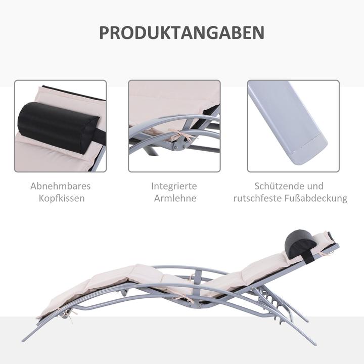 Immagine prodotto Outsunny Sedia a sdraio in alluminio (170 cm)