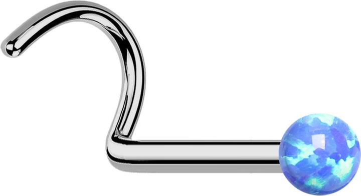 Immagine prodotto Star Piercing Borchia da naso senza fili curva in argento blu opale (Titanio G23, senza ottone)