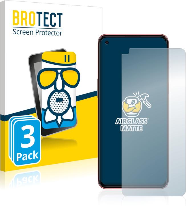 Actual product image BROTECT AirGlass Glass Matte (3 Piece, OnePlus Nord 2 5G)