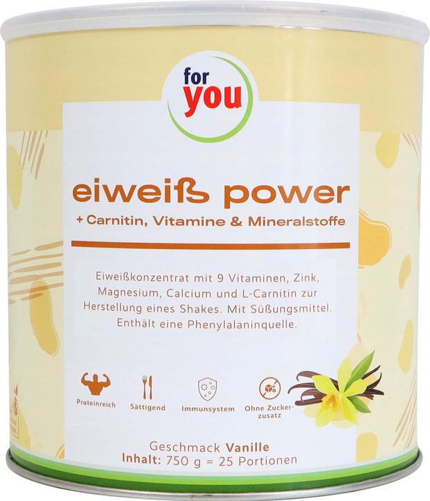 Produktbild For You eiweiss power Vanille (Vanille, 1 Stk., 750 g)