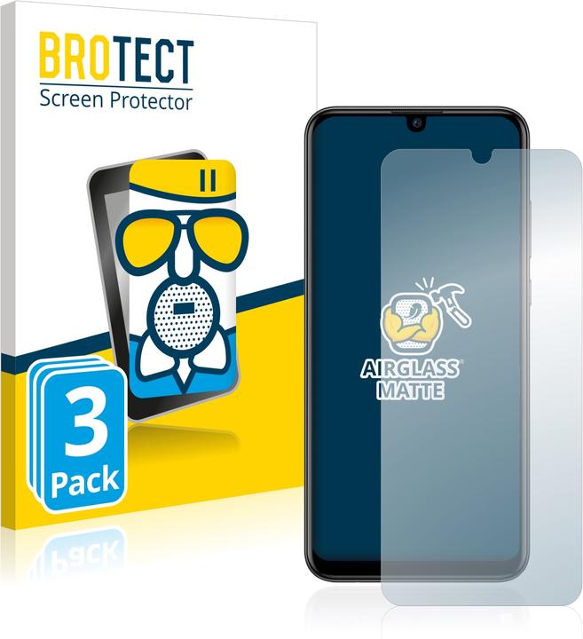 Produktbild BROTECT AirGlass Panzerglasfolie Matt (3 Stück, Huawei P Smart+ (2019))