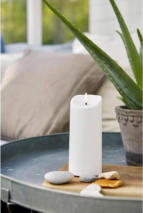 Produktbild Star Trading LED-Kerze Pillar Flamme 7.5 cm x 18 cm, Weiss (1 x)