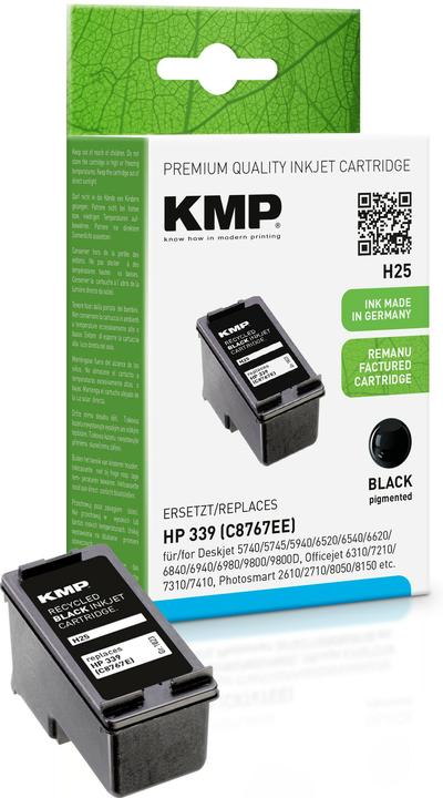 Produktbild KMP H25 Tintenpatrone kompatibel mit HP C 8767 E (BK)