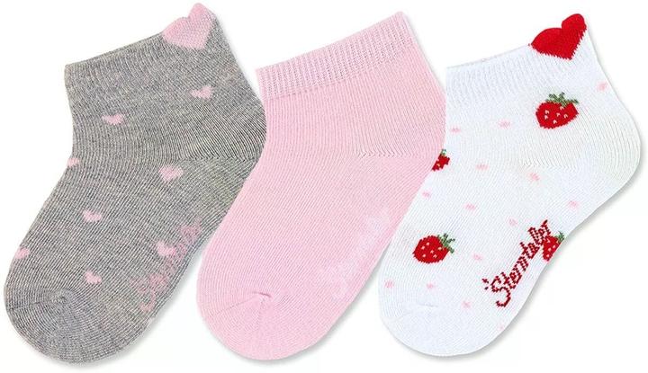 Sterntaler Socken 3er Set Herzen Hellgrau Gr. 17-18 (3er Pack, 17 - 18)