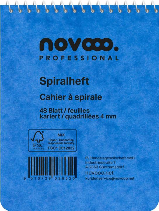 Produktbild Novooo Spiralheft assortiert (101 x 76 mm, Kariert)