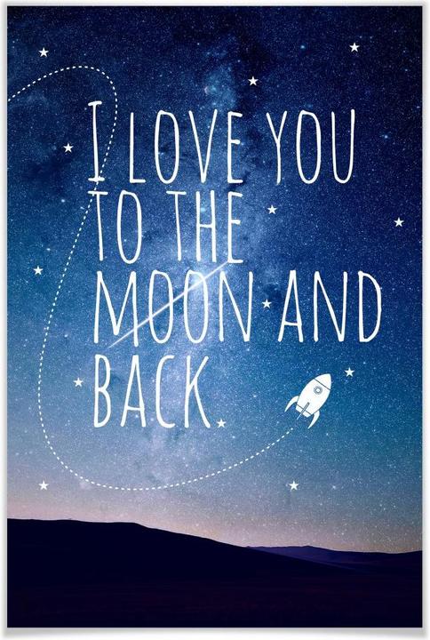 Image du produit Trenddeko Je t'aime jusqu'à la lune et le retour (70 x 100 cm)