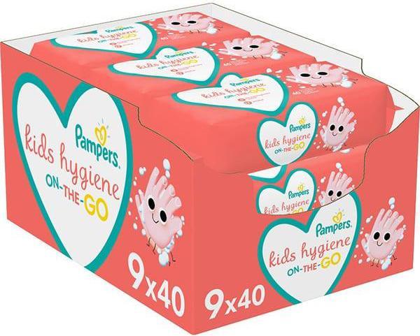 Produktbild Pampers Kids Hygiene On-The-Go Wipes. 9 Pack, 360 Serv.