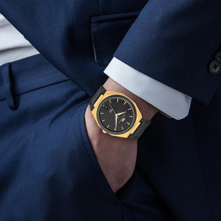 Immagine prodotto Orologio al quarzo da uomo Cooledge in vera pelle/silicone nero - 26517 (Orologio da polso analogico, 42 mm)