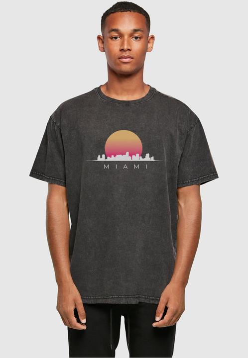 Actual product image Merchcode Miami X Acid Washed Heavy Oversize Tee - 113137 (L)