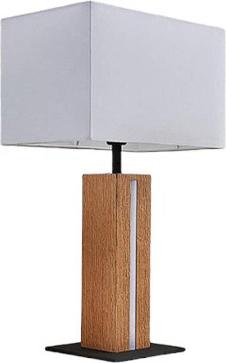 Lindby Garry Square Tischleuchte White/Wood (200 lm, E27)