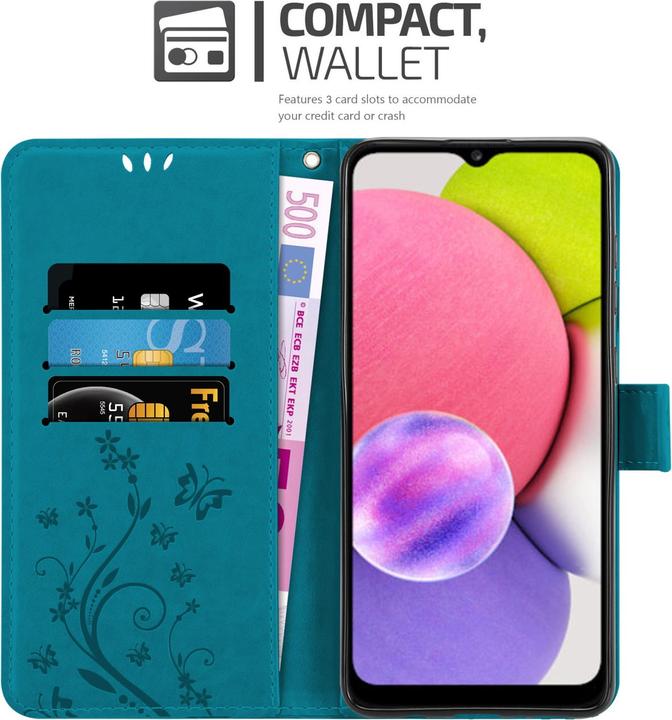Produktbild Cadorabo Flower Book Hülle (Samsung Galaxy A03s)