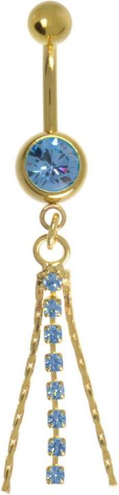 Immagine prodotto Bijouteria Piercing ventre (Acciaio chirurgico 316L, Vetro (di orologio), Rivestimento in PVD (colore oro))