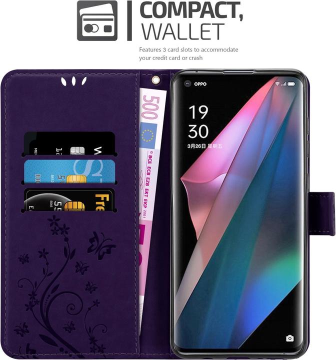 Actual product image Cadorabo Flower Book cover (Oppo Find X3 Pro)
