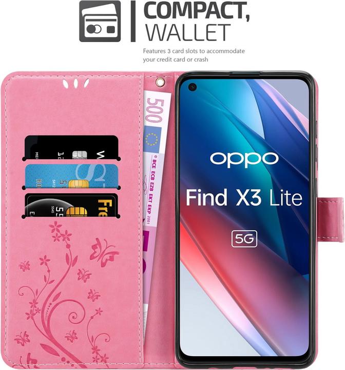 Produktbild Cadorabo Flower Book Hülle (Oppo Find X3 Lite)