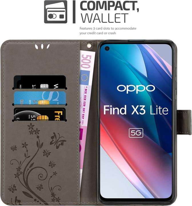 Image du produit Cadorabo Pochette Flower Book (Oppo Find X3 Lite)