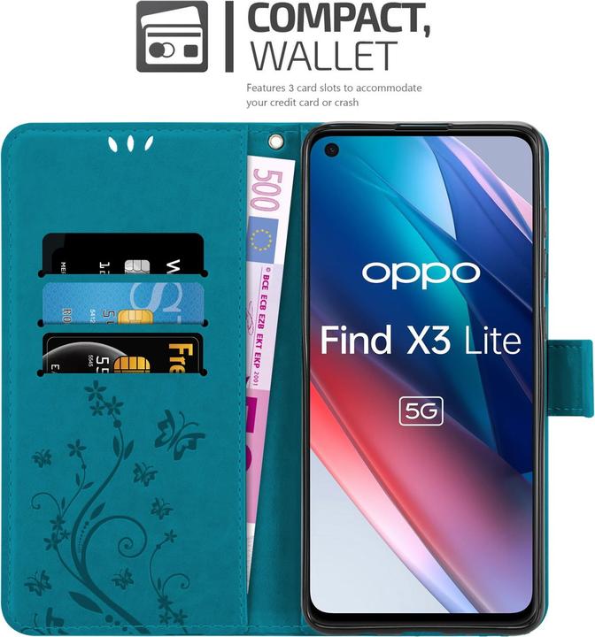 Actual product image Cadorabo Flower Book cover (Oppo Find X3 Lite)