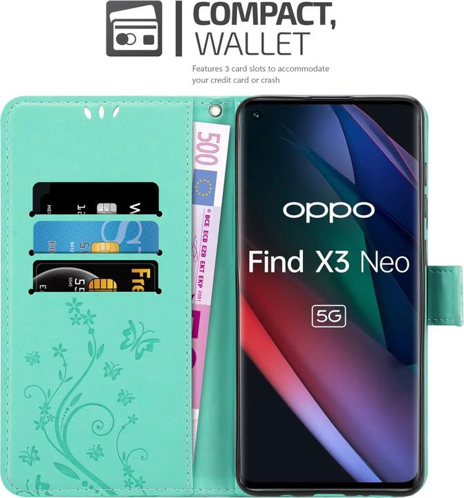 Actual product image Cadorabo Flower Book cover (Oppo Find X3 Neo)