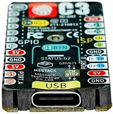 Produktbild M5Stack Entwicklerboard M5Stamp C3 Mate mit Pin Headers