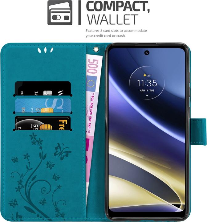 Produktbild Cadorabo Flower Book Hülle (Motorola Moto G51 5G)