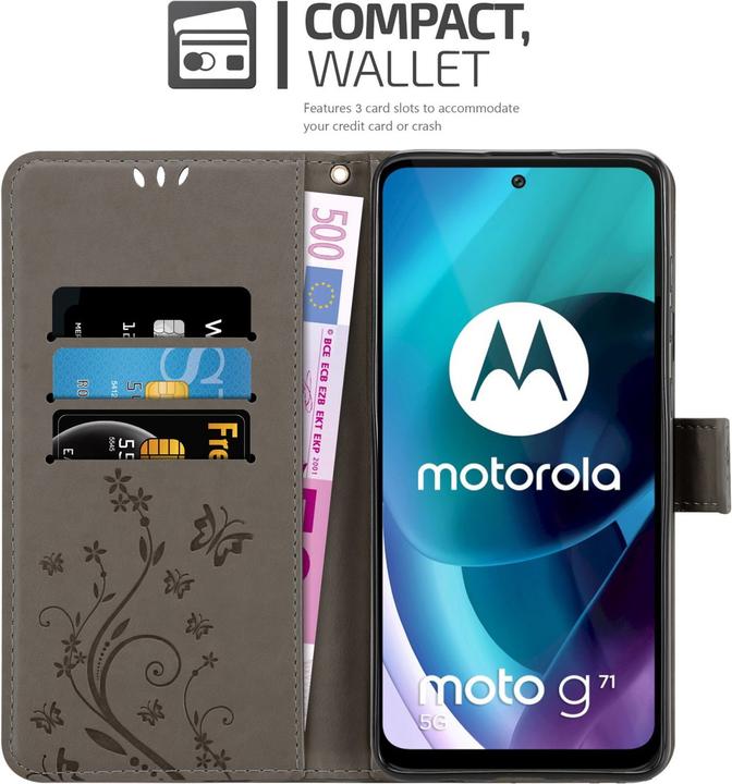 Produktbild Cadorabo Flower Book Hülle (Motorola Moto G71 5G)