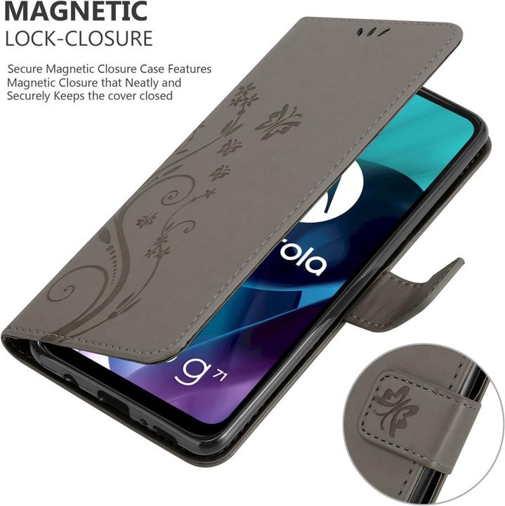 Produktbild Cadorabo Flower Book Hülle (Motorola Moto G71 5G)