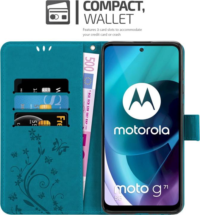 Produktbild Cadorabo Flower Book Hülle (Motorola Moto G71 5G)